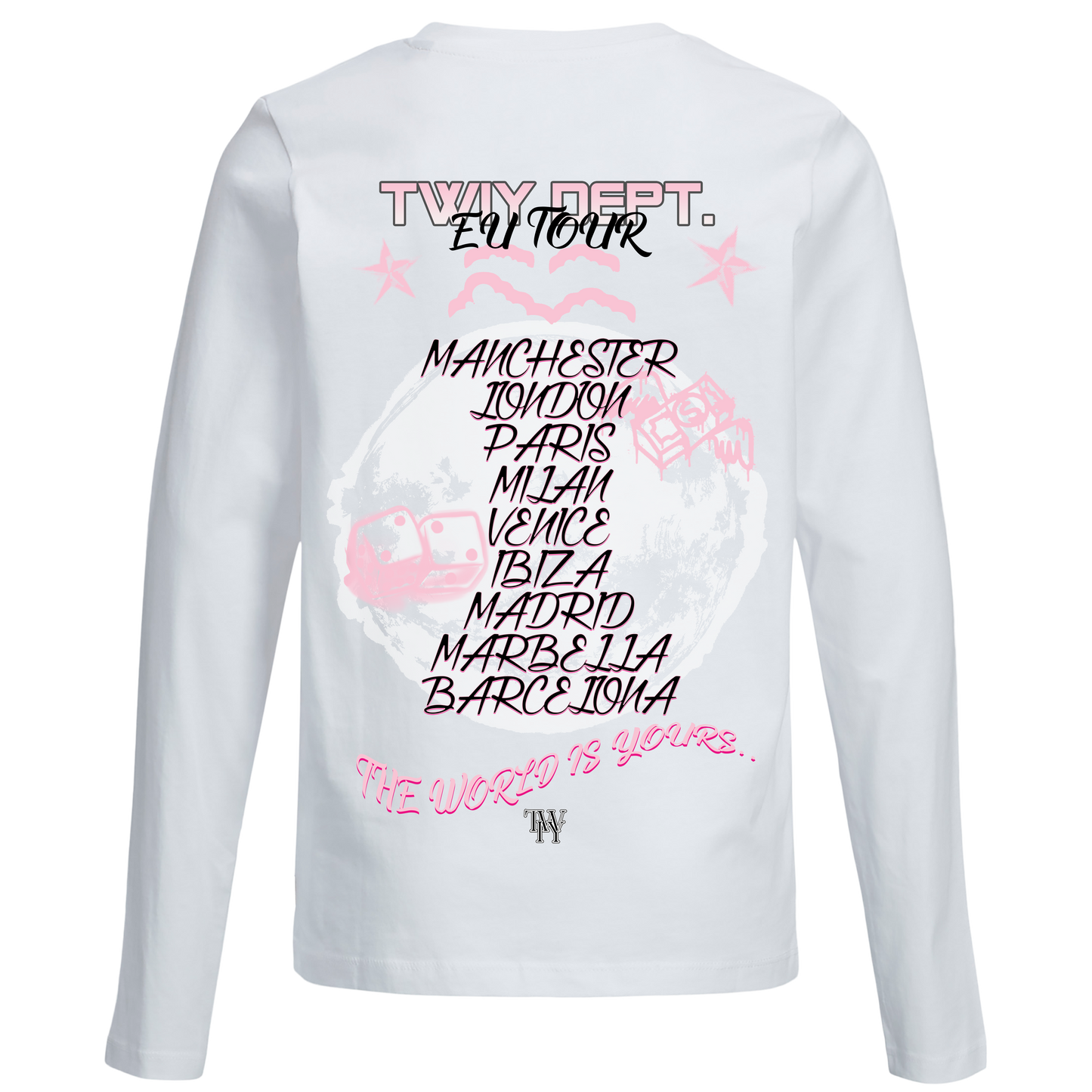 TWIY DEPT. PINK / WHITE EU TOUR TEE